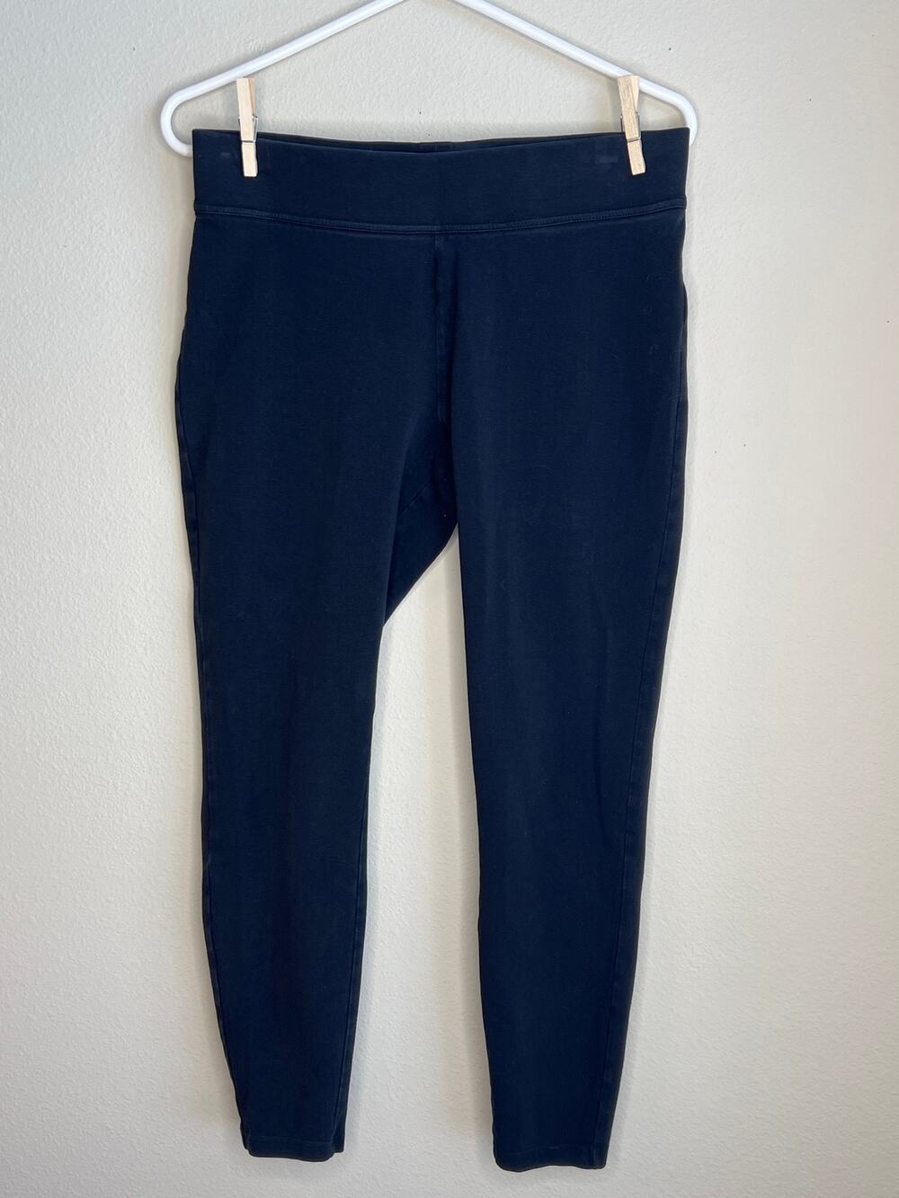 Lands End Starfish Mid Rise Knit Leggings Deep Navy Blue Size Medium Pull On